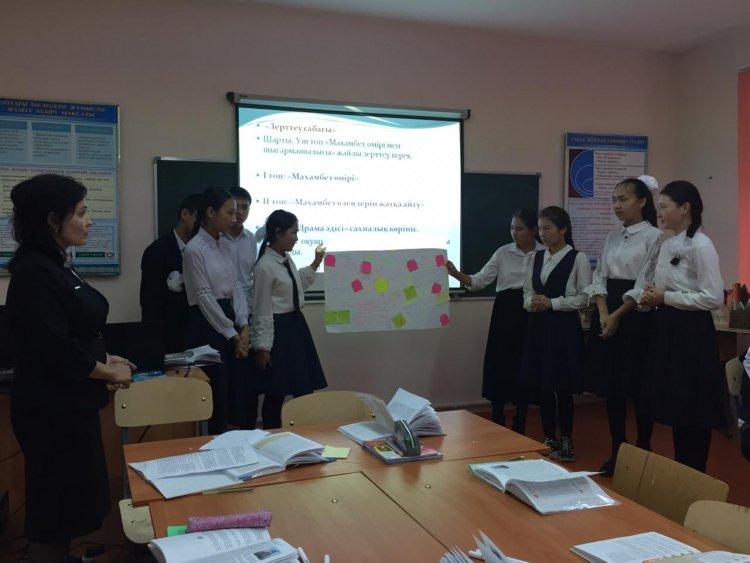 Қазақ тілі және әдебиеті пәні мұғалімі Қалмұрзаева Жұлдыз 9 "Ә"  сыныбына "Махамбет Өтемісұлы "Мен-мен едім,мен едім!" шығармасы" тақырыбында ашық сабақ өткізді