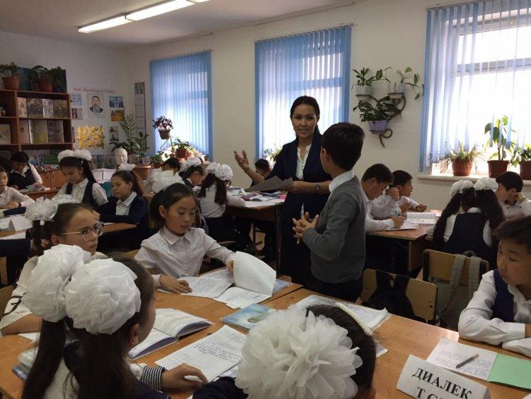 Қазақ тілі және әдебиеті пәні мұғалімі Артықбаева Жанар 6"А" сыныбына " ЭКСПО 2017-Астана қаласында " тақырыбында ашық сабақ өткізді.